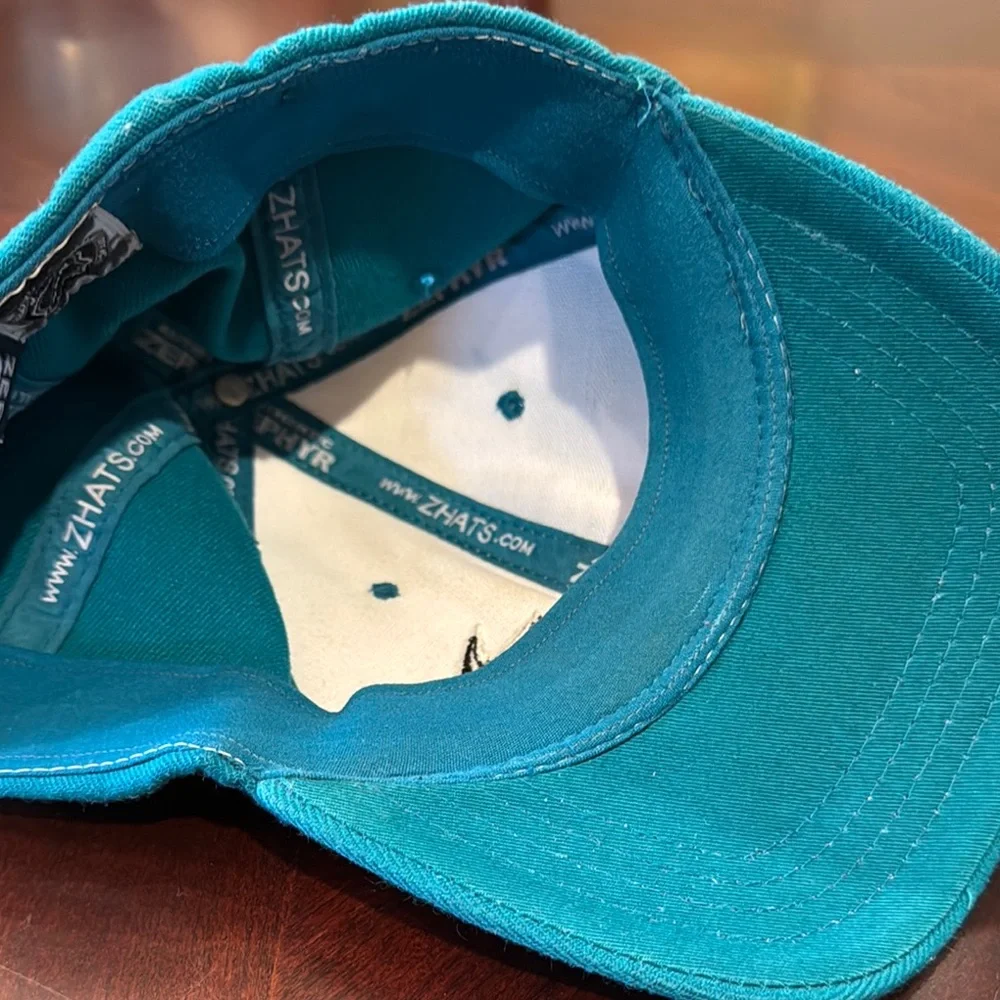 Zephyr Kids cap Teal and White Cap with Shark Logo Youth